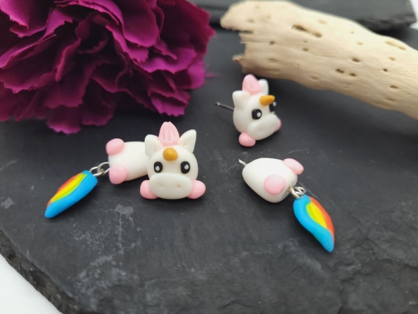 Einhorn Ohrstecker bunt